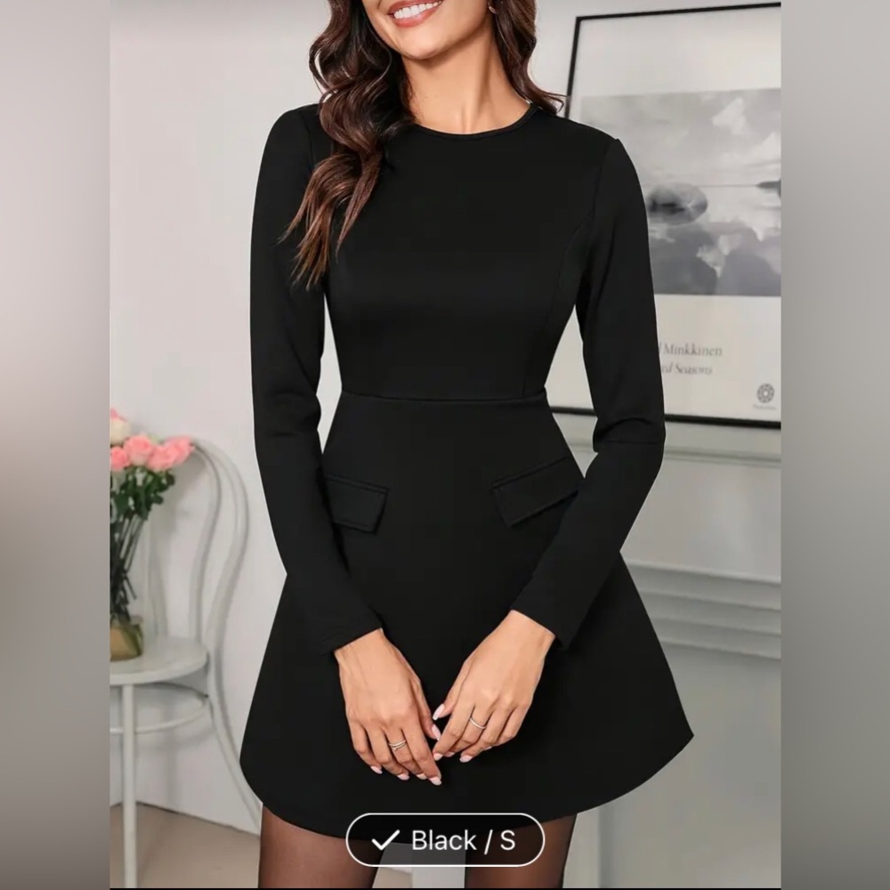 Brand new black dress long sleeve dress fall dress size s